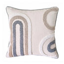 Boho Throw Pillow with Braided Rope and Tassels – Cotton Linen Textured Cushion