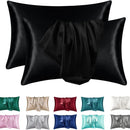 2-Pack Satin Silk Pillowcases for Hair & Skin – Coral, Standard Size, Soft, Anti-Frizz, Easy Care