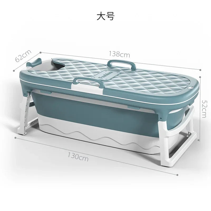 Foldable Adult Bathtub – Thickened Full Body Plastic Soaking Tub for Home Use