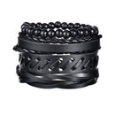 Braided Leather Wrap Bracelet for Men – Vintage Beaded Tribal Wristband with Charms