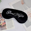 Embroidered Silk Sleep Mask – Adjustable Blackout Eye Cover for Travel and Sleep