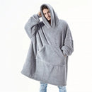 Oversized Fleece Blanket Hoodie – Thick Double-Faced Wearable Blanket