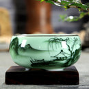 Traditional Celadon Hand-Painted Teacup – 80ml Chinese Kung Fu Tea Cup