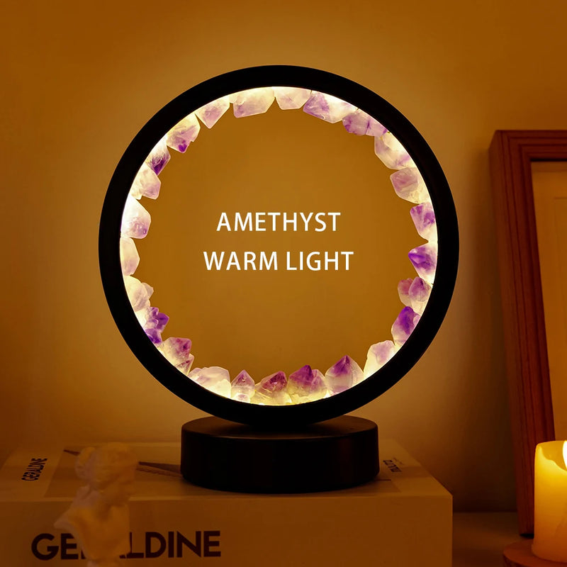 LED Crystal Lamp – Natural Amethyst Healing Stone for Home & Room Decoration