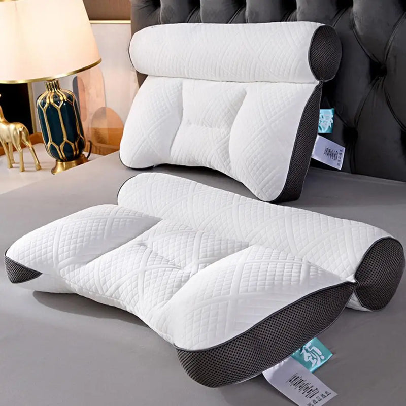 Ergonomic memory foam neck support pillow for side, back and stomach sleepers