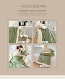 Solid Colour Thickened Double-Sided Lamb Fleece and Tafu Fleece Jacquard Blanket for Home and Office
