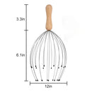 Fingers Head Massager & Scalp Scratcher – Relaxing Massage Tool for Humans & Pets with Wood Handle