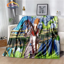 Genshin Impact Flannel Blanket Featuring Tartaglia Zhongli Xiao Kazuha Hutiao Characters