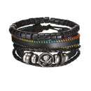 Braided Leather Wrap Bracelet for Men – Vintage Beaded Tribal Wristband with Charms