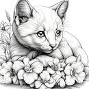 Adults Coloring Book by Animal Paradise Adults – Therapeutic Art Therapy with Cats & Floral Designs