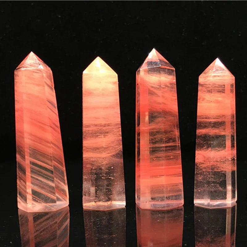 Natural Stone Crystal Point Wand – Rose Quartz, Amethyst, Obsidian & More – Reiki Healing & Home Décor