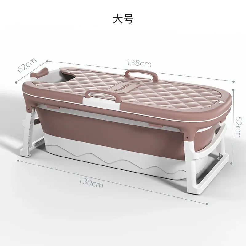 Foldable Adult Bathtub – Thickened Full Body Plastic Soaking Tub for Home Use