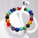 Classic 7 Chakra Energy Bracelet – Natural Volcanic Stone Yoga Meditation Jewelry