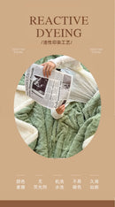Solid Colour Thickened Double-Sided Lamb Fleece and Tafu Fleece Jacquard Blanket for Home and Office