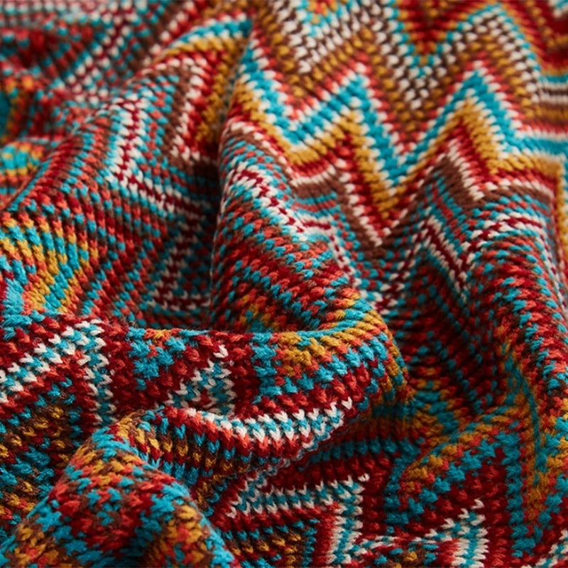 Boho Bed Plaid Blanket – Aztec Baja Sofa Cover, Decor Throw, Wall Hanging Tapestry, Rug Cobertor