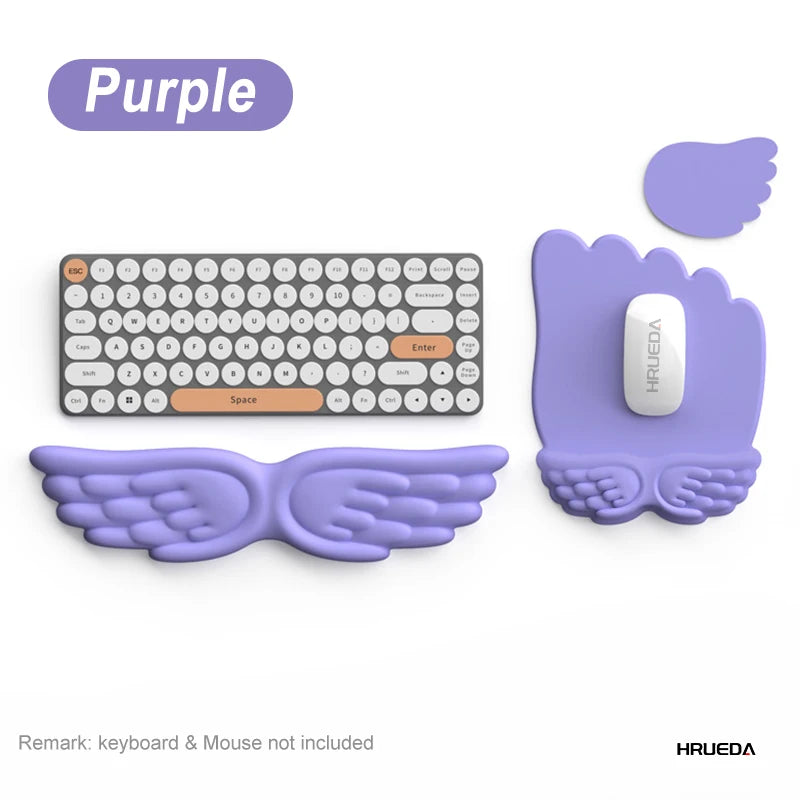 Cloud Keyboard & Mouse Pad with Wrist Rest – Ergonomic Memory Foam Support for Office & Gaming