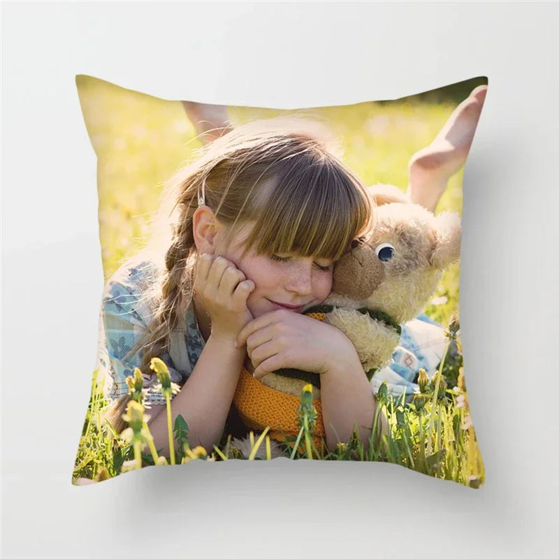 Custom Photo Cushion Cover – Personalized Throw Pillow for Home, Pets, or Weddings