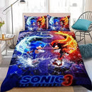 Sonic the Hedgehog cartoon duvet cover and pillowcase bedding set for kids bedroom décor