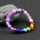 Classic 7 Chakra Energy Bracelet – Natural Volcanic Stone Yoga Meditation Jewelry