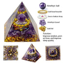 Natural Crystal Energy Pyramid – Peridot & Amethyst Reiki Healing Chakra Decor