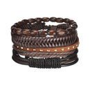 Braided Leather Wrap Bracelet for Men – Vintage Beaded Tribal Wristband with Charms