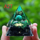 Orgone Pyramid Energy Generator With Amethyst And Peridot For Chakra Healing Meditation Room Decor