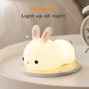 Rabbit night light – touch sensor RGB LED bunny lamp, USB rechargeable silicone nightlight