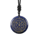 Natural Chakra Rune Pendant – Lapis, Obsidian, Amethyst Reiki Healing Necklace