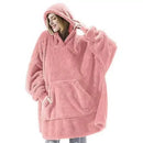 Oversized Fleece Blanket Hoodie – Thick Double-Faced Wearable Blanket