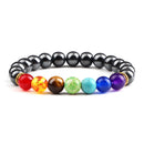 Classic 7 Chakra Energy Bracelet – Natural Volcanic Stone Yoga Meditation Jewelry