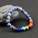 Classic 7 Chakra Energy Bracelet – Natural Volcanic Stone Yoga Meditation Jewelry
