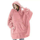 Oversized Fleece Blanket Hoodie – Thick Double-Faced Wearable Blanket