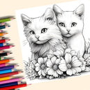 Adults Coloring Book by Animal Paradise Adults – Therapeutic Art Therapy with Cats & Floral Designs