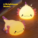 Cute Axolotl Silicone Night Light – Touch-Control Rechargeable Lamp for Kids & Nursery