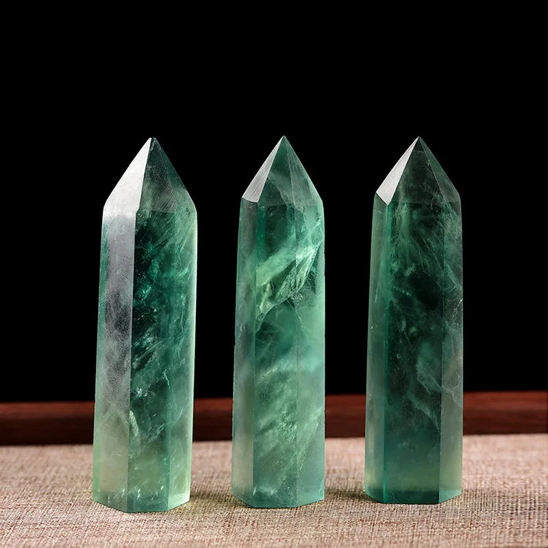 Natural Stone Crystal Point Wand – Rose Quartz, Amethyst, Obsidian & More – Reiki Healing & Home Décor