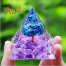 Orgone Pyramid Energy Generator With Amethyst And Peridot For Chakra Healing Meditation Room Decor