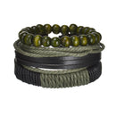Braided Leather Wrap Bracelet for Men – Vintage Beaded Tribal Wristband with Charms