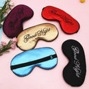 Embroidered Silk Sleep Mask – Adjustable Blackout Eye Cover for Travel and Sleep