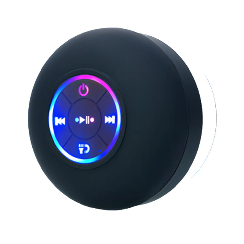 Waterproof Bluetooth Shower Speaker With LED Lights And Suction Cup