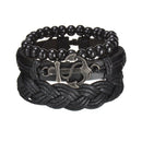 Braided Leather Wrap Bracelet for Men – Vintage Beaded Tribal Wristband with Charms