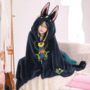 Animal Wearable Hooded Blanket Cloak – Soft Coral Fleece Cosplay Shawl