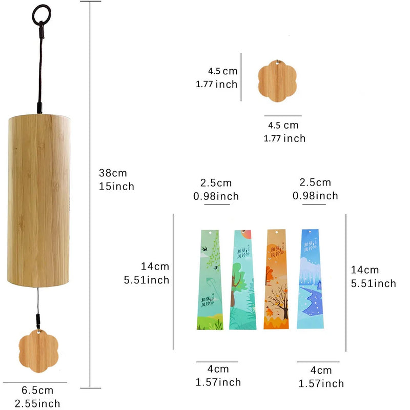 Windbell Bamboo Wind Chime With 8 Tone Rods For Meditation & Garden Decor