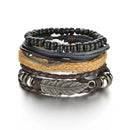 Braided Leather Wrap Bracelet for Men – Vintage Beaded Tribal Wristband with Charms