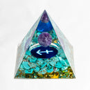 Natural Crystal Energy Pyramid – Peridot & Amethyst Reiki Healing Chakra Decor