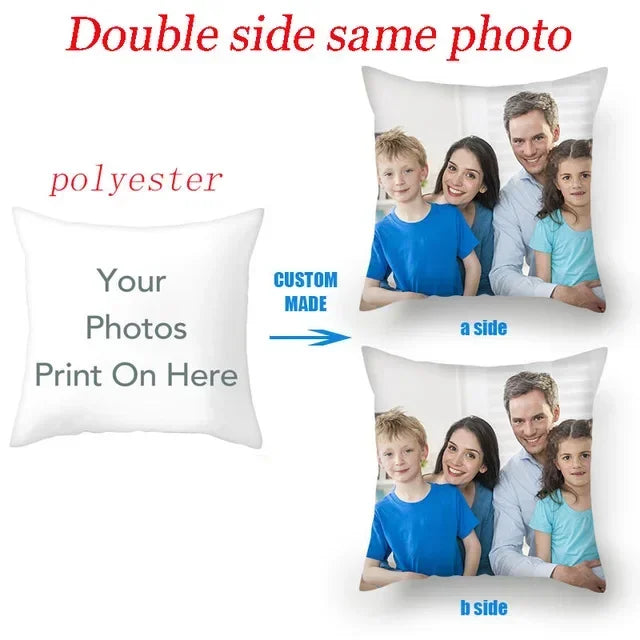 Custom Photo Cushion Cover – Personalized Throw Pillow for Home, Pets, or Weddings
