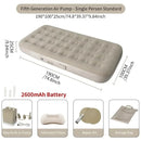 Double Inflatable Air Mattress With Built-in Pump Self-Inflating Camping Bed for Outdoor Indoor Use