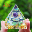 Orgone Pyramid Energy Generator With Amethyst And Peridot For Chakra Healing Meditation Room Decor