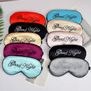 Silk sleep mask with embroidered pattern