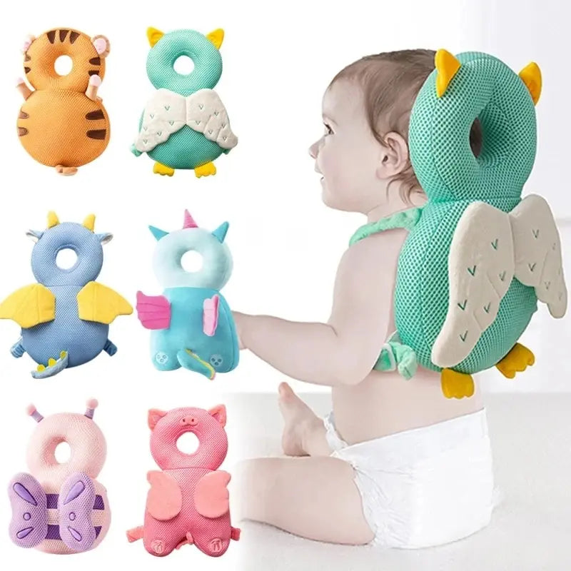Children’s anti-fall baby head protection pillow for toddlers learning to walk, breathable cotton design.